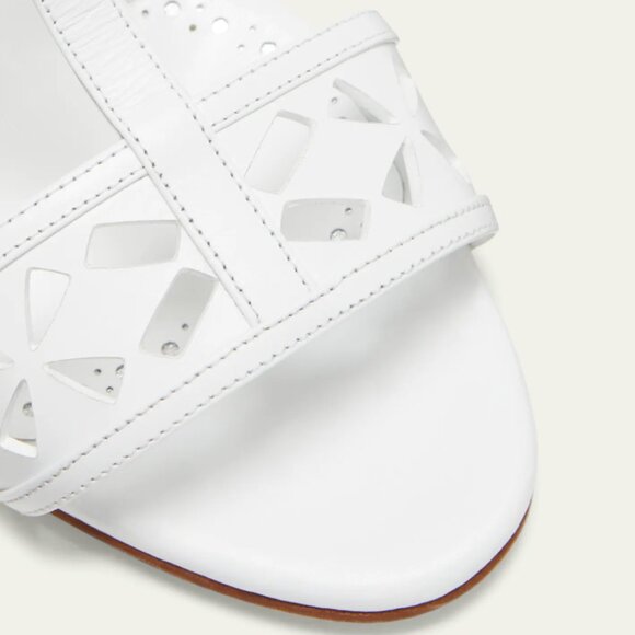 NIB Auc MANOLO BLAHNIK Sophocles Perforated Dual-Band Slide Sandals - Yoth9933 - Picture 9 of 13